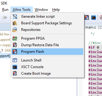 SDK menu button to click