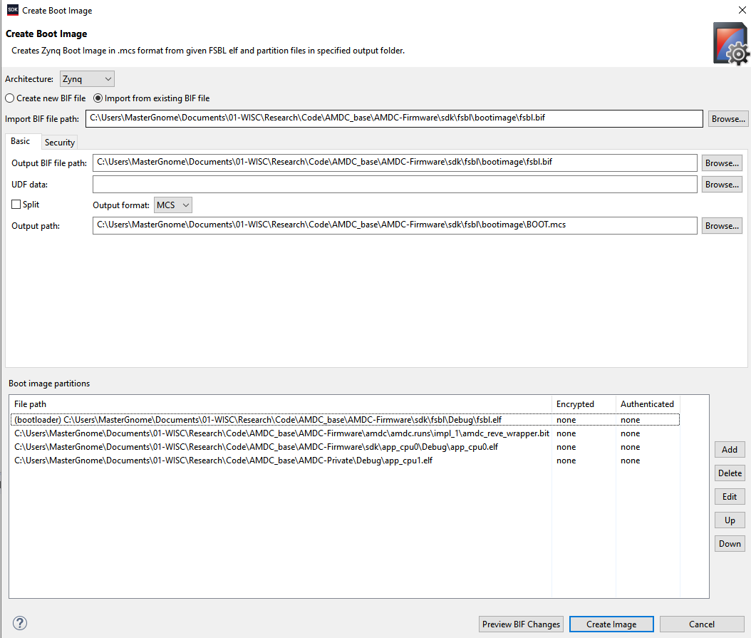 Popup menu settings