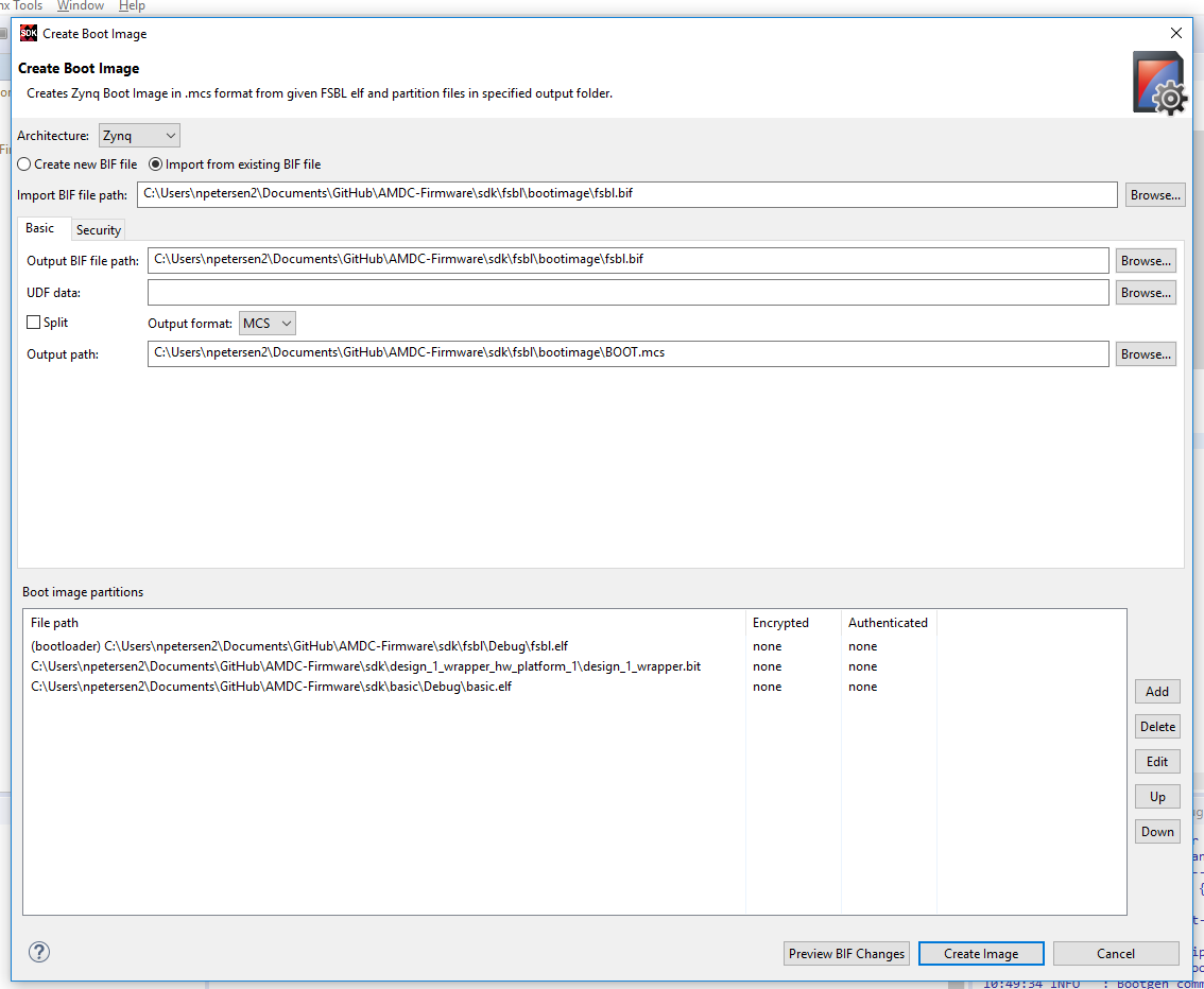 Popup menu settings